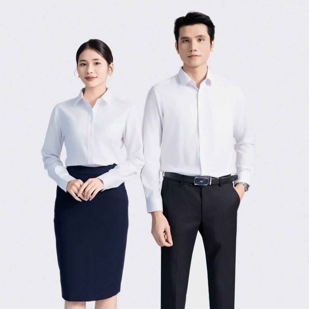 Áo sơ mi đồng phục nữ cách điệu