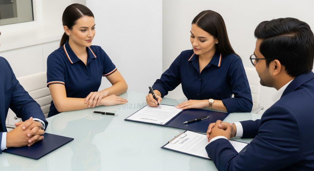 Aristino Uniform và khách hàng ký hợp đồng đặt may đồng phục công sở