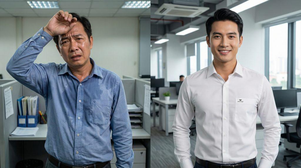 Chất liệu vải quyết định 80% phong thái chuyên nghiệp của nhân viên văn phòng.