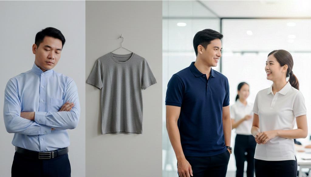 Áo polo đồng phục giải pháp Smart Casual cân bằng giữa chuyên nghiệp và thoải mái.